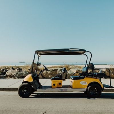 a truck is parked on the side of a road