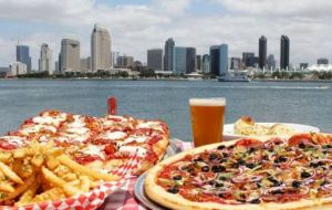 a pizza sitting on top of a table