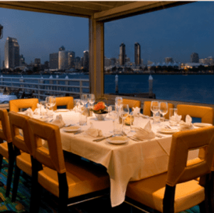 a dining table in a restaurant