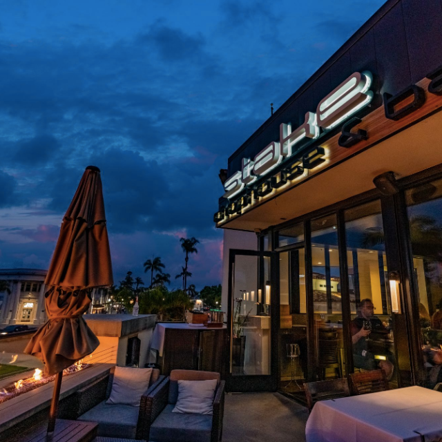 a view of a city at night