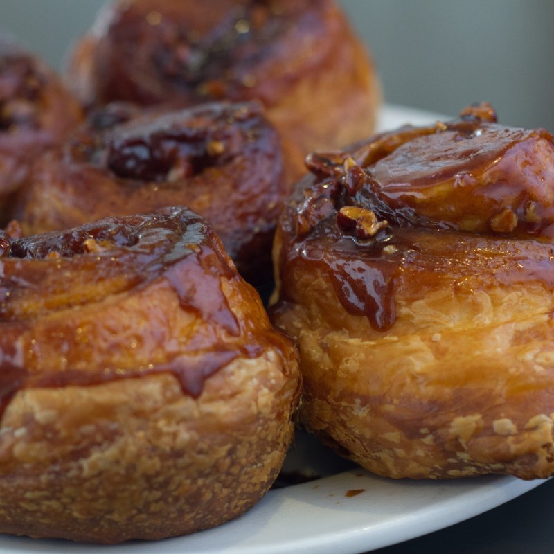 a close up of food on a plate