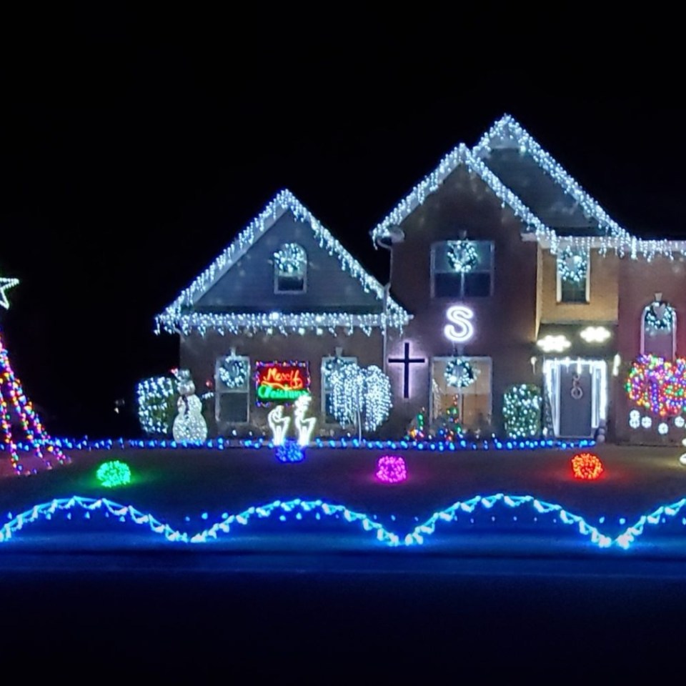 a lit up city at night